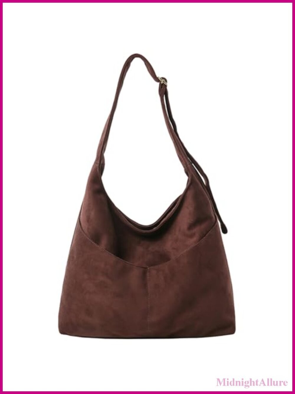 Vegan Suede Hobo Bag Large Slouchy Shoulder Bag Adjustable Strap